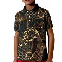 Indonesian Batik Pattern Vintage Brown Kid Polo Shirt LT01 Kid Brown - Polynesian Pride