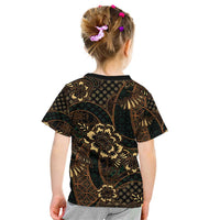 Indonesian Batik Pattern Vintage Brown Kid T Shirt LT01 - Polynesian Pride