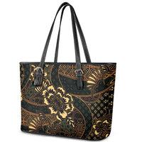Indonesian Batik Pattern Vintage Brown Leather Tote Bag LT01 - Polynesian Pride