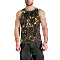 Indonesian Batik Pattern Vintage Brown Men Tank Top
