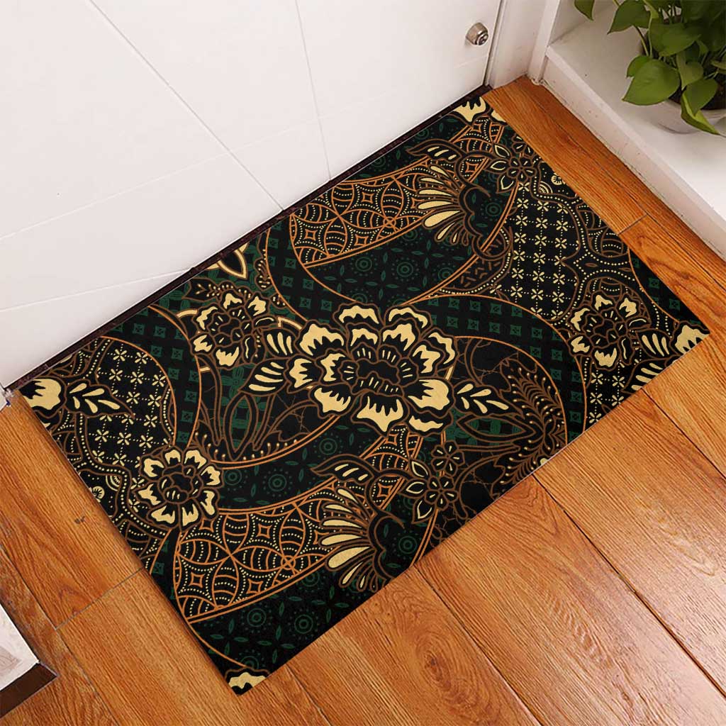 Indonesian Batik Pattern Vintage Brown Rubber Doormat LT01 - Polynesian Pride