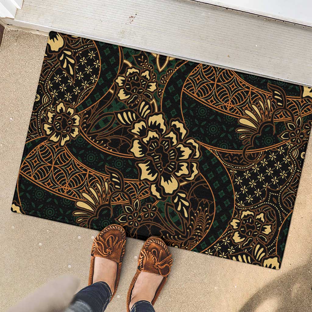 Indonesian Batik Pattern Vintage Brown Rubber Doormat LT01 - Polynesian Pride