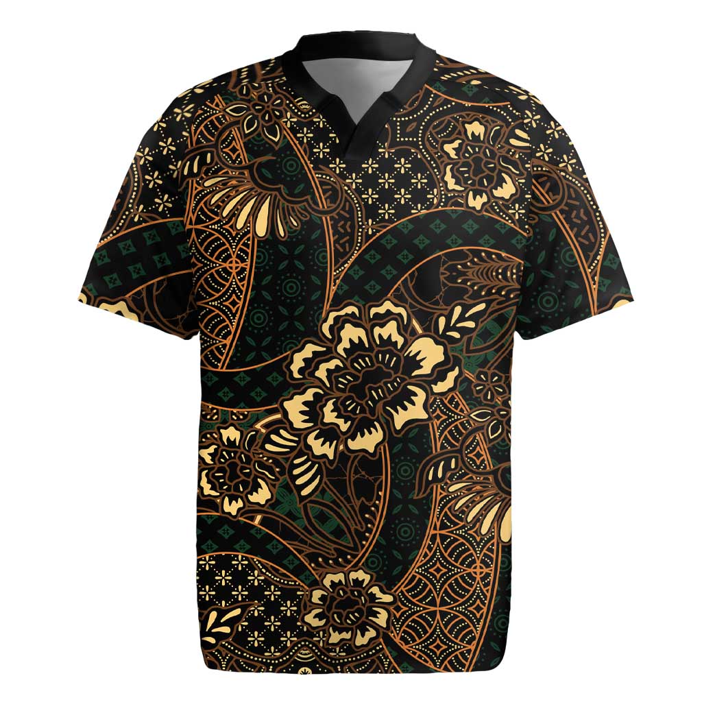 Indonesian Batik Pattern Vintage Brown Rugby Jersey LT01 Brown - Polynesian Pride