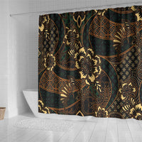 Indonesian Batik Pattern Vintage Brown Shower Curtain