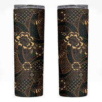 Indonesian Batik Pattern Vintage Brown Skinny Tumbler LT01 Brown - Polynesian Pride