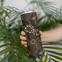 Indonesian Batik Pattern Vintage Brown Skinny Tumbler LT01 - Polynesian Pride