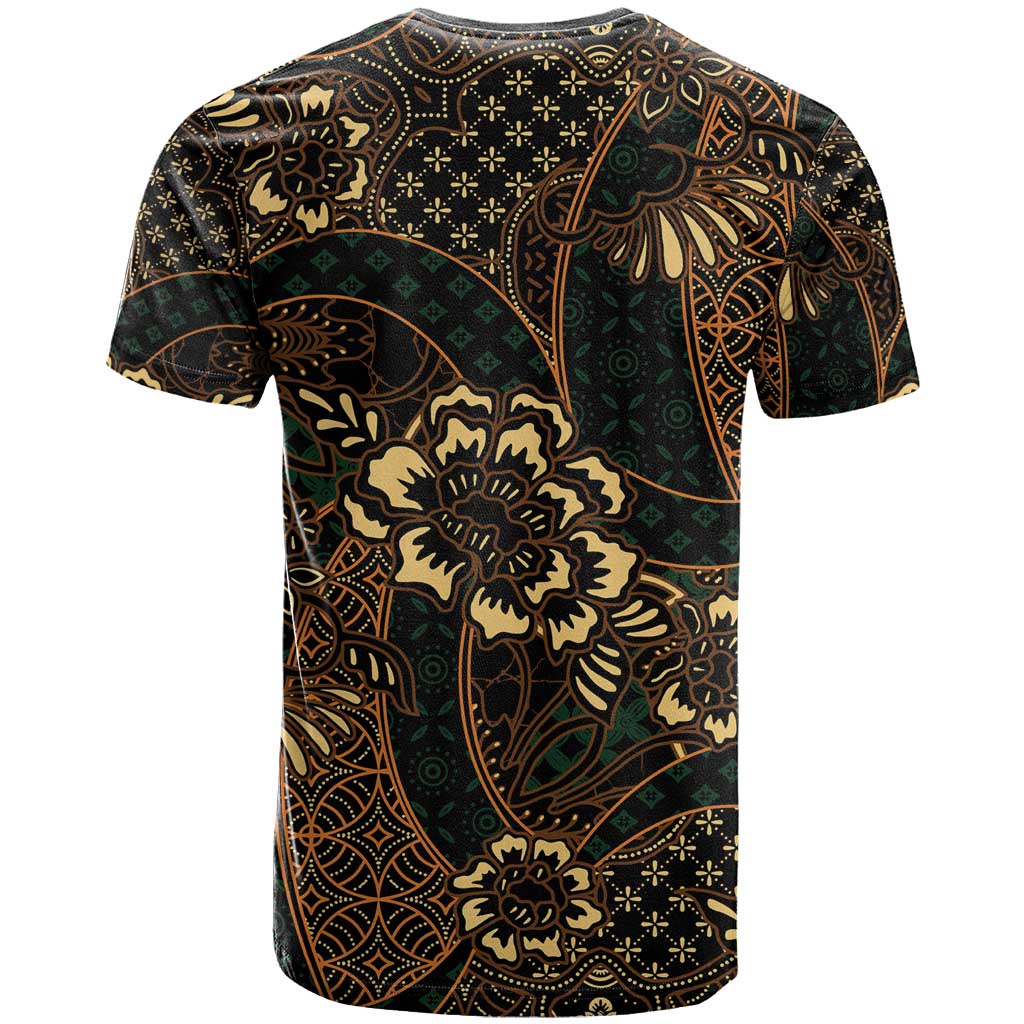 Indonesian Batik Pattern Vintage Brown T Shirt