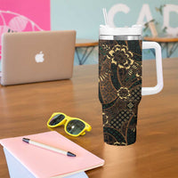 Indonesian Batik Pattern Vintage Brown Tumbler With Handle LT01 - Polynesian Pride