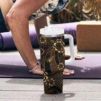 Indonesian Batik Pattern Vintage Brown Tumbler With Handle LT01 - Polynesian Pride