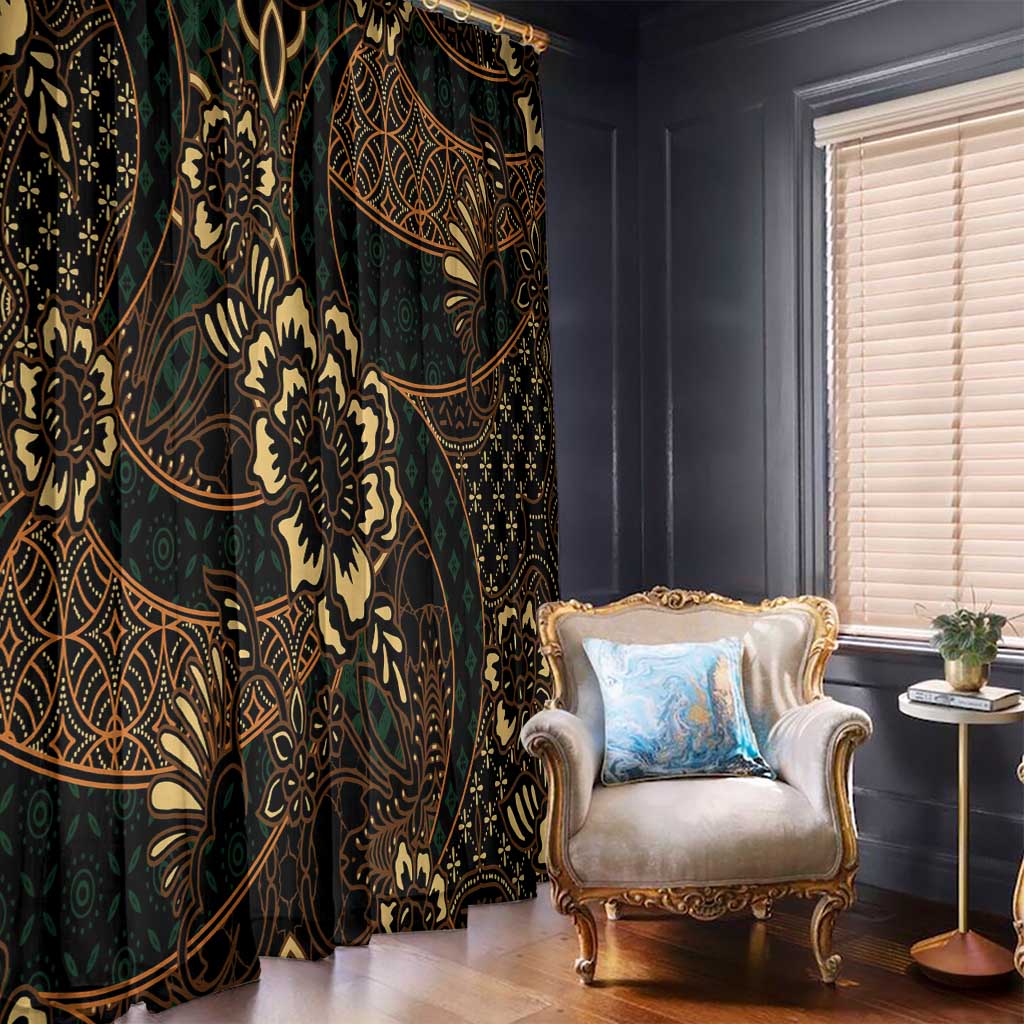 Indonesian Batik Pattern Vintage Brown Window Curtain LT01 - Polynesian Pride