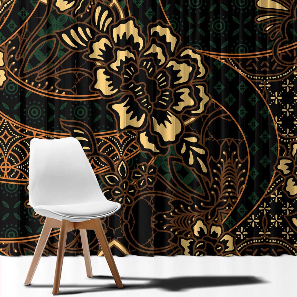 Indonesian Batik Pattern Vintage Brown Window Curtain LT01 - Polynesian Pride