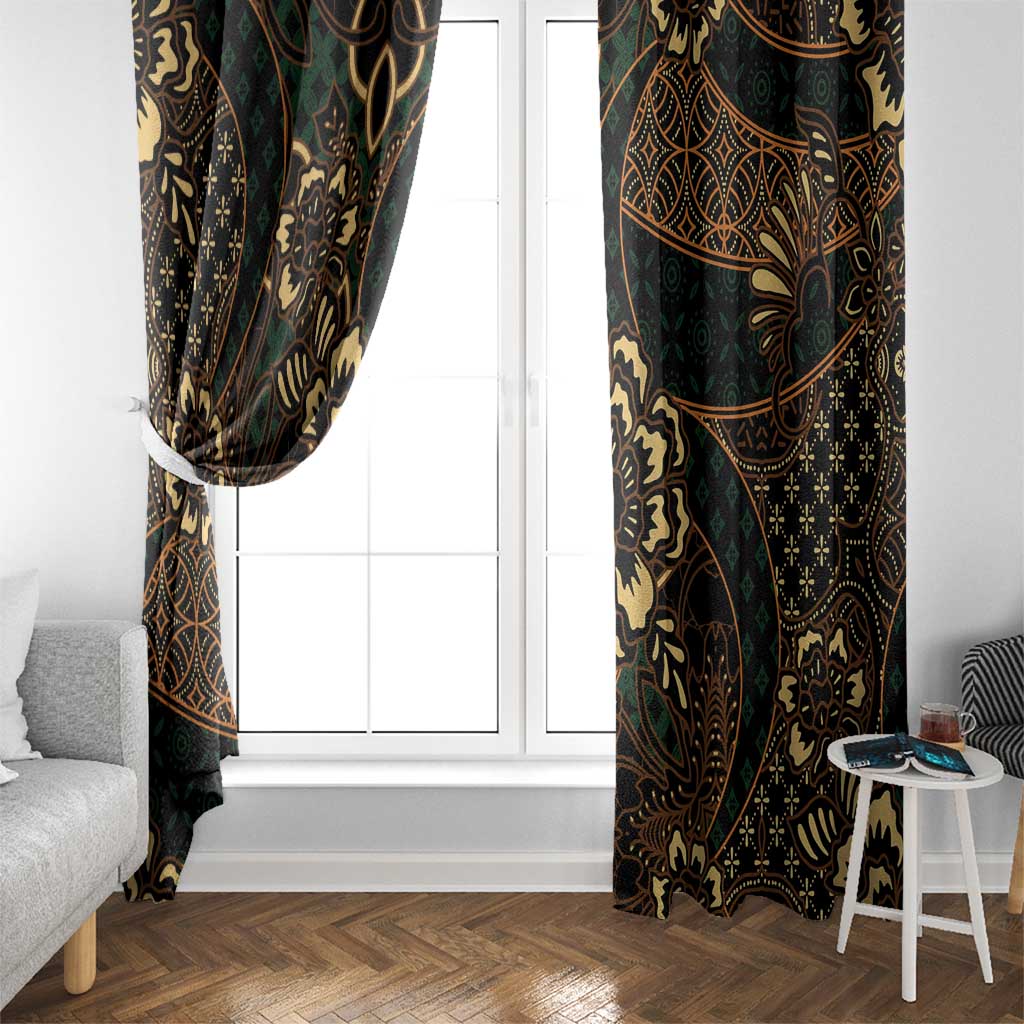Indonesian Batik Pattern Vintage Brown Window Curtain LT01 - Polynesian Pride