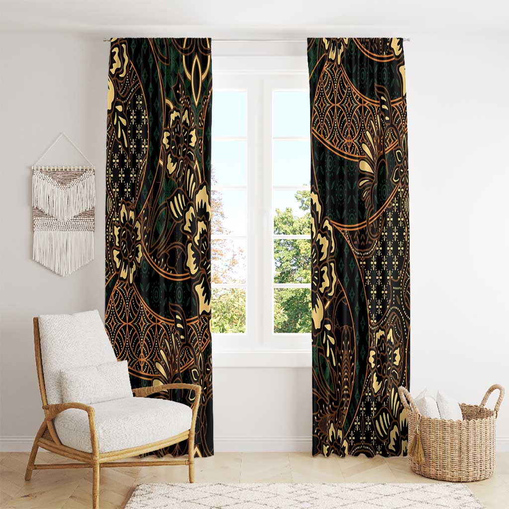 Indonesian Batik Pattern Vintage Brown Window Curtain LT01 - Polynesian Pride