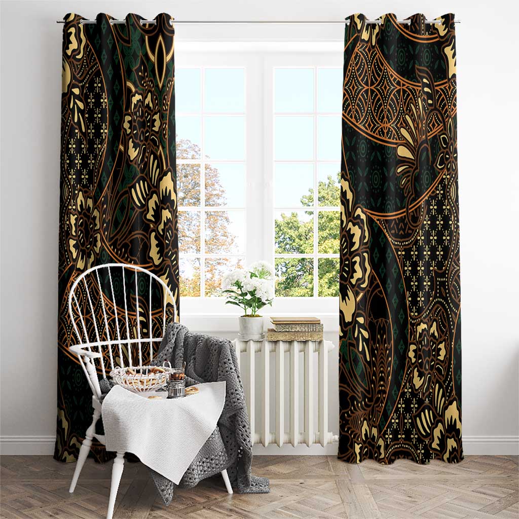Indonesian Batik Pattern Vintage Brown Window Curtain LT01 - Polynesian Pride