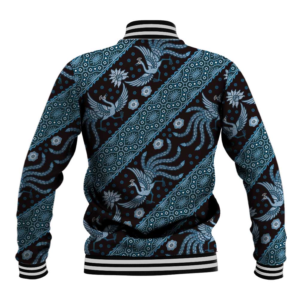 Indonesia Batik Pattern Baseball Jacket Blue Version
