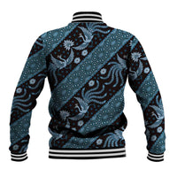 Indonesia Batik Pattern Baseball Jacket Blue Version