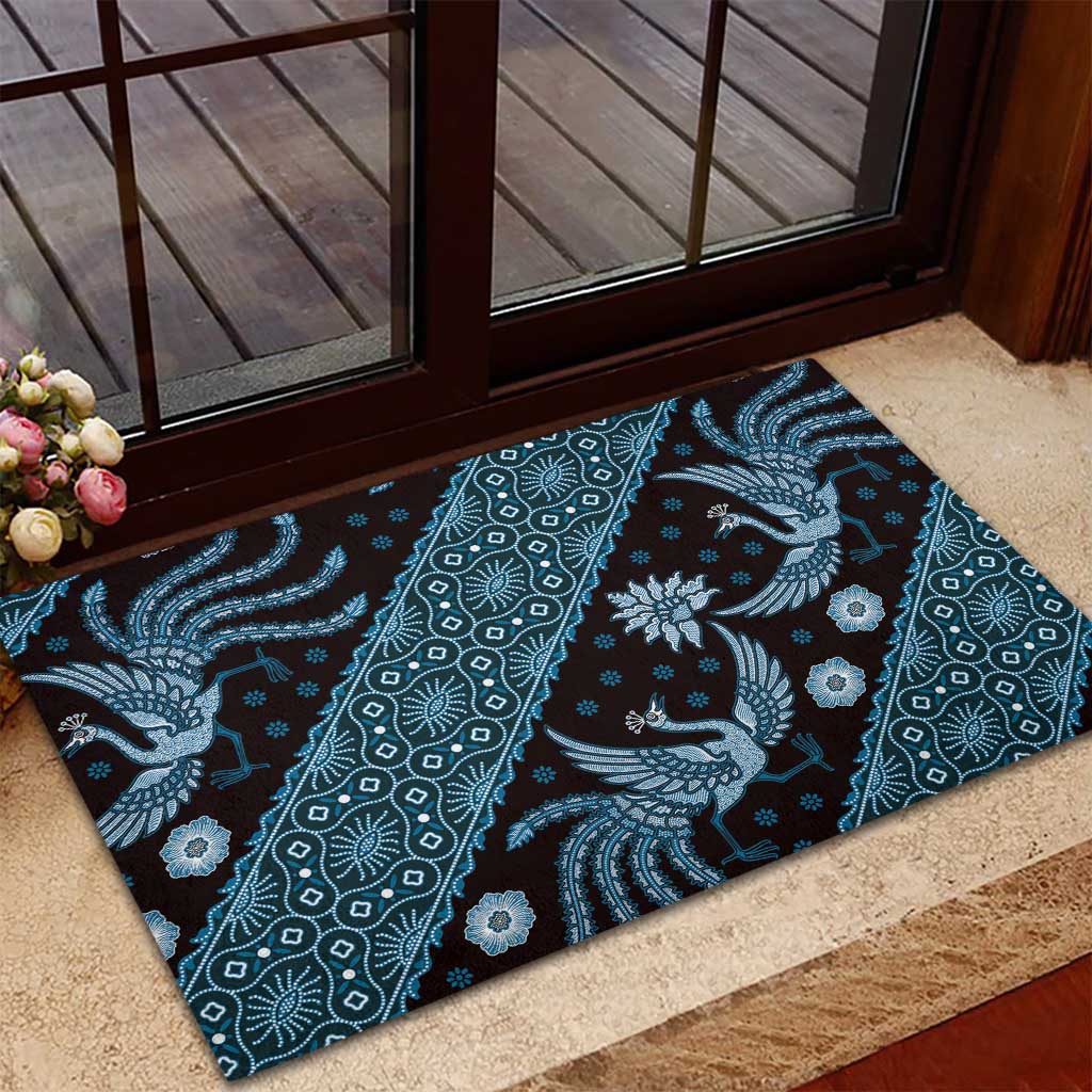 Indonesia Batik Pattern Rubber Doormat Blue Version