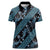 Indonesia Batik Pattern Women Polo Shirt Blue Version