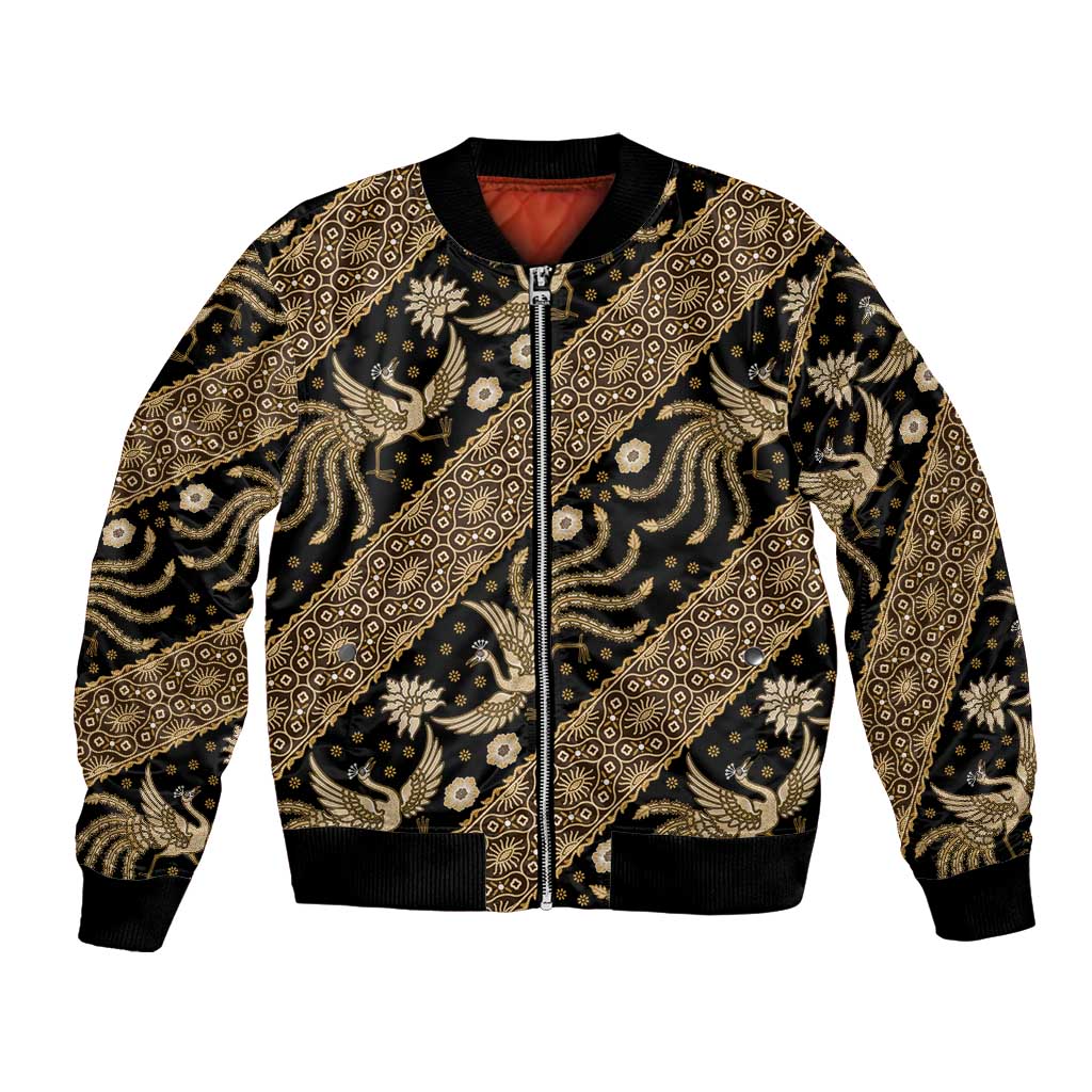 Indonesia Batik Pattern Bomber Jacket Gold Version