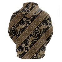 Indonesia Batik Pattern Zip Hoodie Gold Version