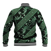 Indonesia Batik Pattern Baseball Jacket Green Version