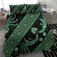 Indonesia Batik Pattern Bedding Set Green Version