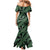 Indonesia Batik Pattern Mermaid Dress Green Version