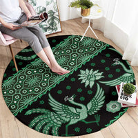 Indonesia Batik Pattern Round Carpet Green Version