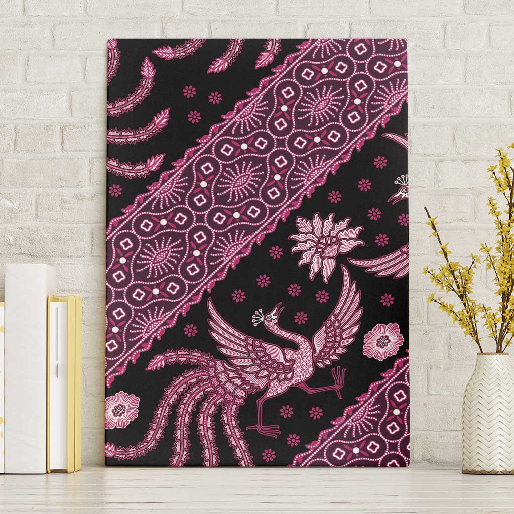 Indonesia Batik Pattern Canvas Wall Art Pink Version