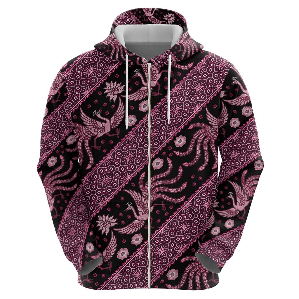 Indonesia Batik Pattern Hoodie Pink Version