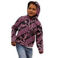 Indonesia Batik Pattern Kid Hoodie Pink Version