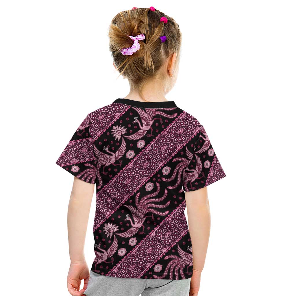 Indonesia Batik Pattern Kid T Shirt Pink Version