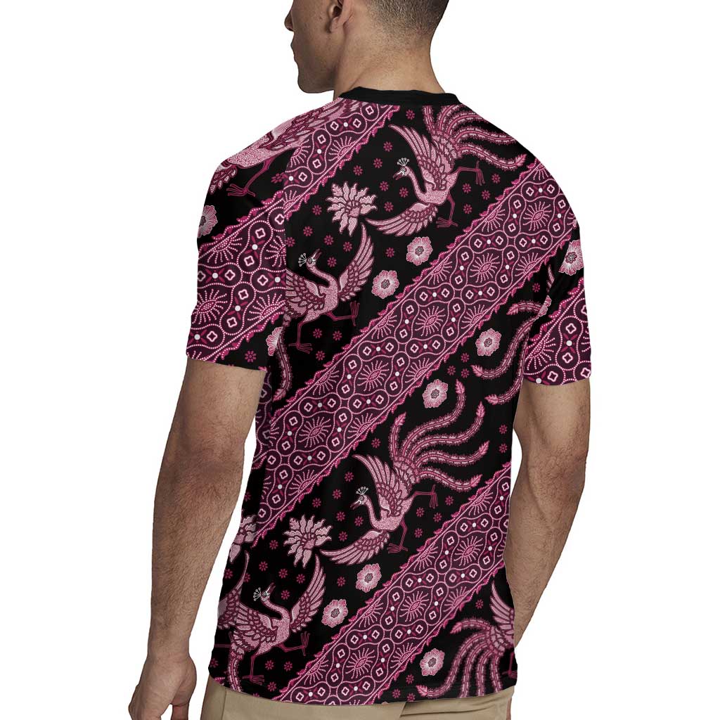 Indonesia Batik Pattern Rugby Jersey Pink Version