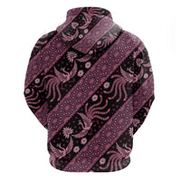 Indonesia Batik Pattern Zip Hoodie Pink Version