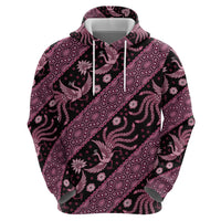 Indonesia Batik Pattern Zip Hoodie Pink Version