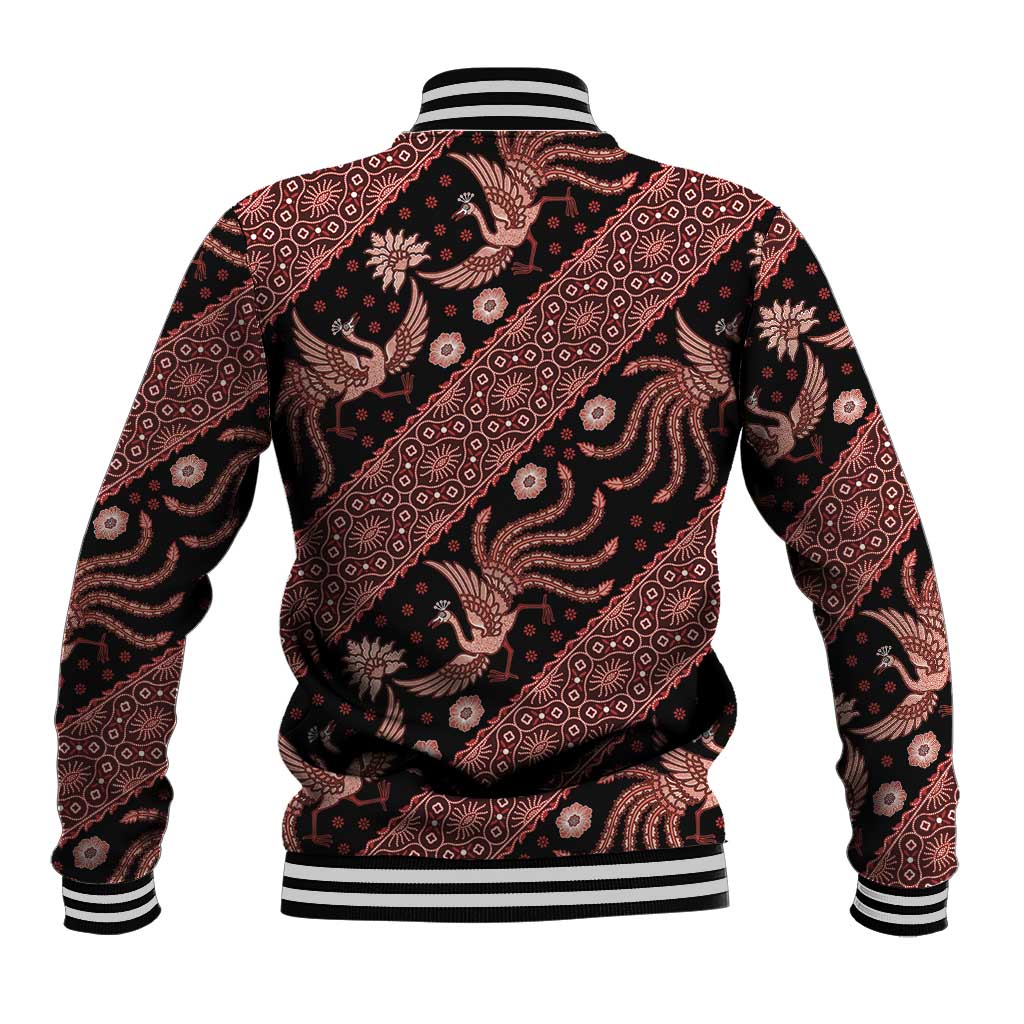 Indonesia Batik Pattern Baseball Jacket Red Version