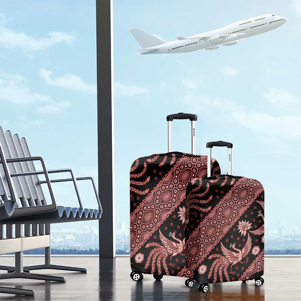 Indonesia Batik Pattern Luggage Cover Red Version