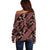 Indonesia Batik Pattern Off Shoulder Sweater Red Version