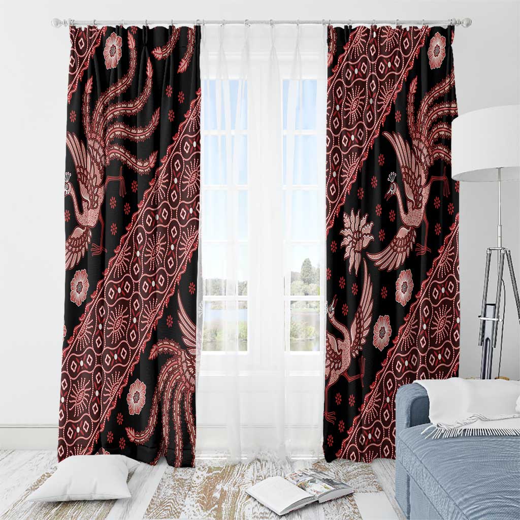 Indonesia Batik Pattern Window Curtain Red Version