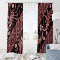 Indonesia Batik Pattern Window Curtain Red Version