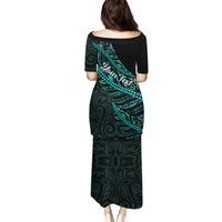 Personalised Aotearoa Family Matching Puletasi Dress and Hawaiian Shirt Silver Fern Mix Paua Shell Polynesian Pattern LT01 - Polynesian Pride