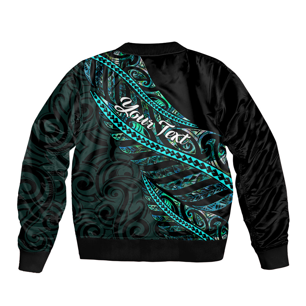 personalised-aotearoa-sleeve-zip-bomber-jacket-silver-fern-mix-paua-shell-polynesian-pattern