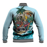 Personalized Aloha Hawaii Skeleton Baseball Jacket Tropical Summer Vibe