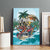 Aloha Hawaii Skeleton Canvas Wall Art Tropical Summer Vibe