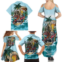 Personalized Aloha Hawaii Skeleton Family Matching Summer Maxi Dress and Hawaiian Shirt Tropical Summer Vibe