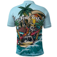 Personalized Aloha Hawaii Skeleton Polo Shirt Tropical Summer Vibe