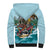 Personalized Aloha Hawaii Skeleton Sherpa Hoodie Tropical Summer Vibe