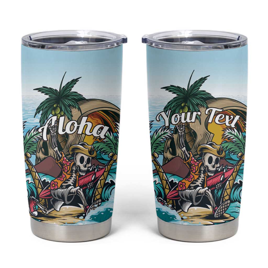 Personalized Aloha Hawaii Skeleton Tumbler Cup Tropical Summer Vibe