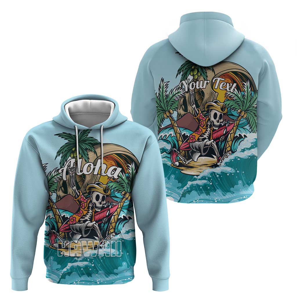 Personalized Aloha Hawaii Skeleton Zip Hoodie Tropical Summer Vibe LT01 - Polynesian Pride