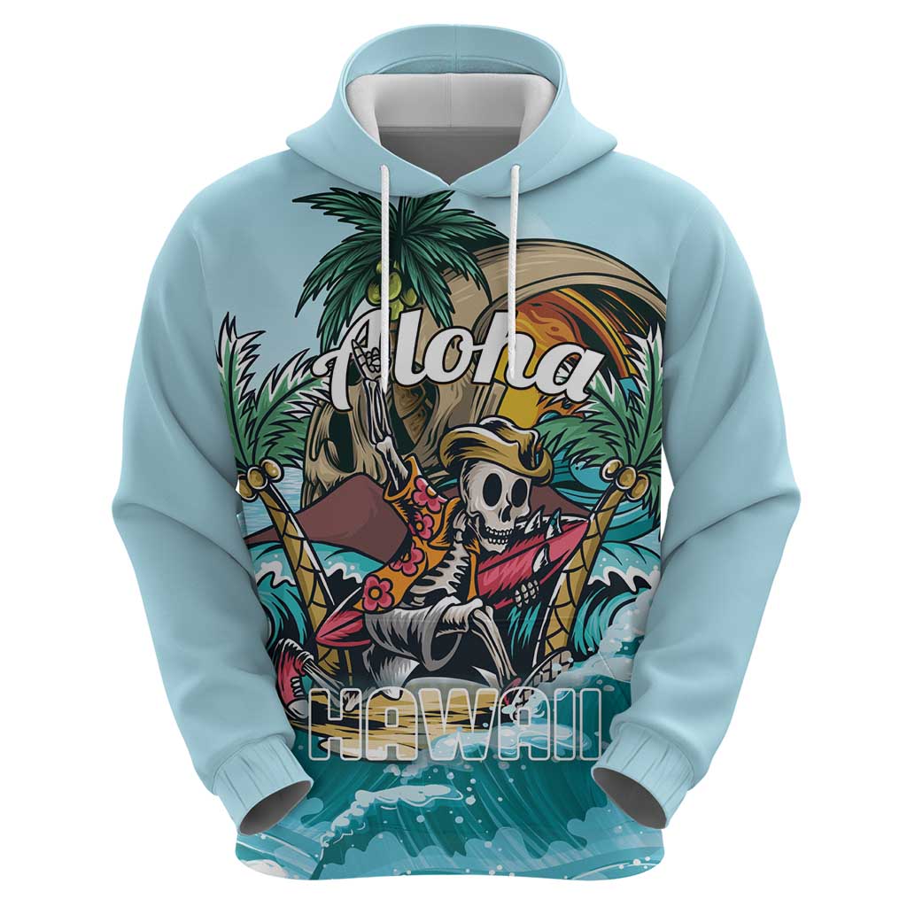 Personalized Aloha Hawaii Skeleton Zip Hoodie Tropical Summer Vibe LT01 - Polynesian Pride